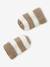Striped Peruvian beanie, snood and mittens set for babies striped beige 