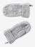 Beanie + Snood + Mittens Set in Shimmering Cable-Knit marl grey+PINK MEDIUM SOLID 