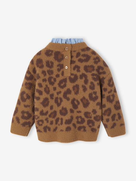 Leopard chambray baby jumper brown 
