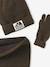 Boys' beanie + snood + mittens/gloves 'Outdoor' set grey blue+khaki 