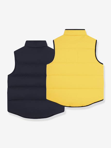 PETIT BATEAU reversible two-tone sleeveless lightweight jacket for children navy blue 