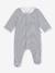 Velour Sleepsuit with Printed Collar, PETIT BATEAU navy blue 
