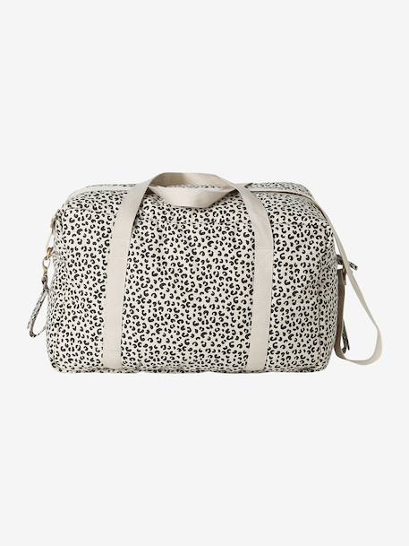 Leopard Changing Bag, Canvas Club printed beige+twine 