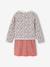 Dress & Quilted Jacket Set for Girls anthracite+dusky pink 