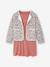 Dress & Quilted Jacket Set for Girls anthracite+dusky pink 