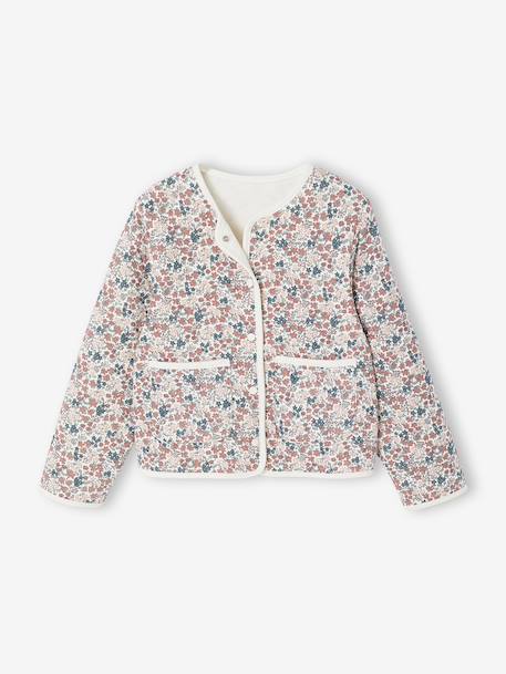 Dress & Quilted Jacket Set for Girls anthracite+dusky pink 