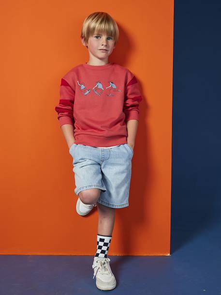 Skateboard Sweatshirt for Boys red 