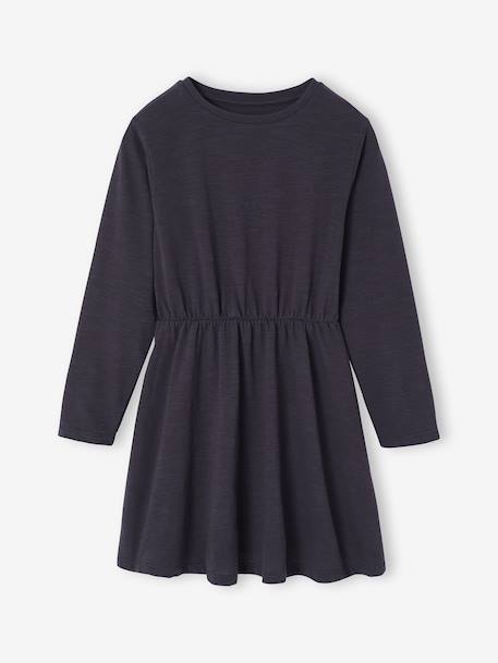 Dress & Quilted Jacket Set for Girls anthracite+dusky pink 