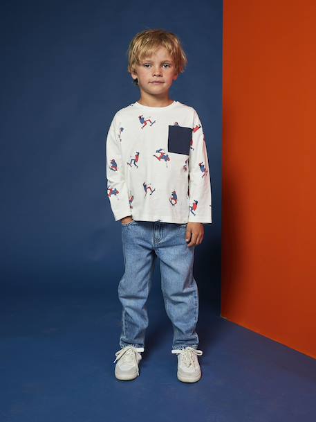 Faded 5-Pocket Straight Leg Jeans for Boys double stone 