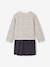 Dress & Quilted Jacket Set for Girls anthracite+dusky pink 