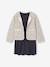 Dress & Quilted Jacket Set for Girls anthracite+dusky pink 