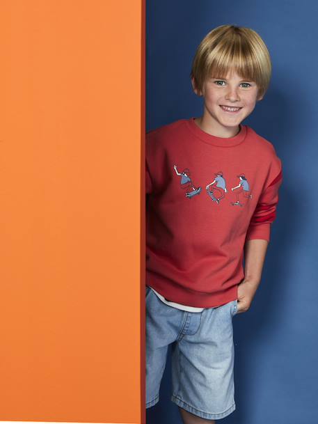 Skateboard Sweatshirt for Boys red 