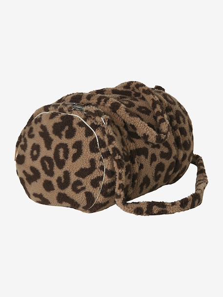 Changing Bag, Baby Roll in Plush Fabric BEIGE LIGHT SOLID+coffee 