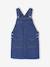 Denim Dungaree Dress & Striped T-Shirt Set for Girls medium blue 