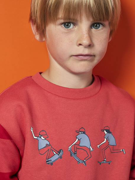 Skateboard Sweatshirt for Boys red 