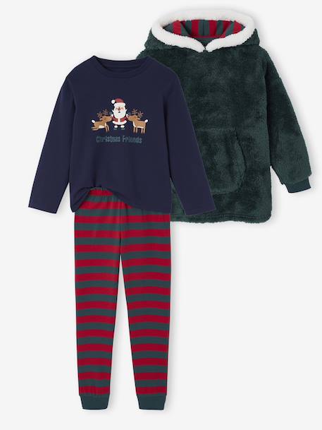 Boys' pyjama and hooded sweatshirt set green 