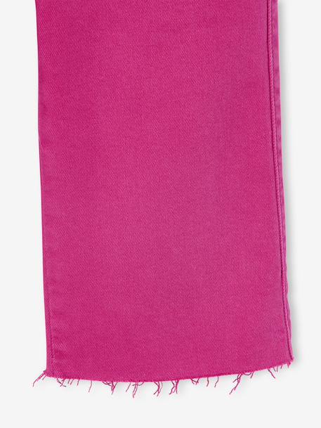Wide-leg cargo trousers for girls fuchsia 