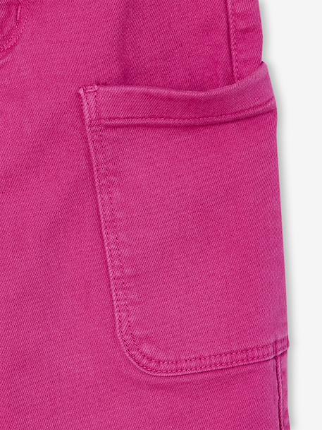 Wide-leg cargo trousers for girls fuchsia 