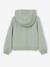 Girls' hooded sports zip-up sweatshirt navy blue+rose+sage green 