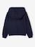 Girls' hooded sports zip-up sweatshirt navy blue+rose+sage green 