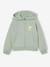 Girls' hooded sports zip-up sweatshirt navy blue+rose+sage green 