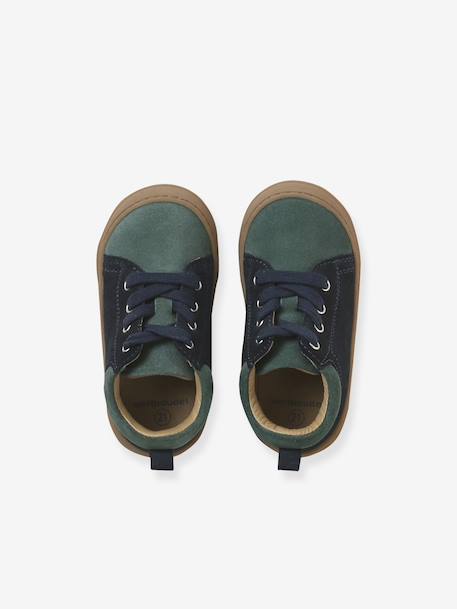 Soft Leather Lace-Up Boots, Designed for First Steps blue+camel+khaki+navy blue+set blue 