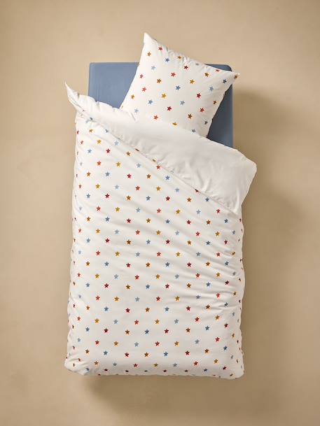 MUSIQUE LEXIQUE duvet cover set + pillowcase with recycled cotton printed white 