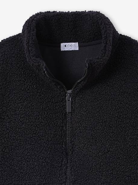 Long-Sleeved Sherpa Sweatshirt for Boys, JONEN anthracite 