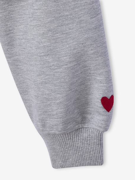Zip-Up Hooded Sweatshirt for Girls, JONEN marl grey 
