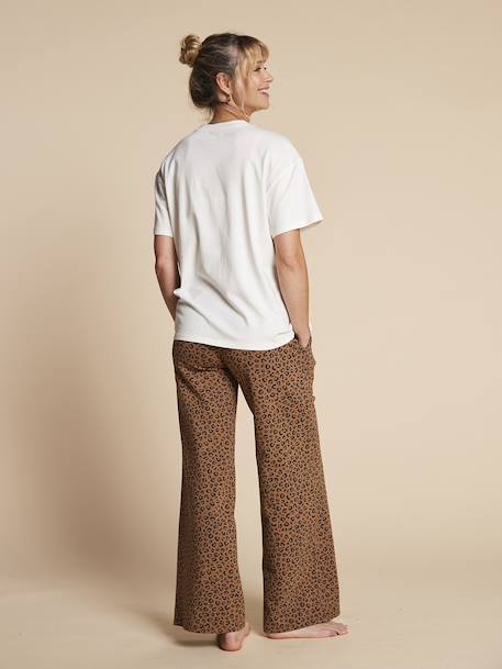 Pyjama set of 2 leopard print pieces for nursing clothes and breastfeeding ENVIE DE FRAISE taupe 