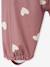 Fleece-lined baby's hooded printed rainsuit old rose+vanilla 