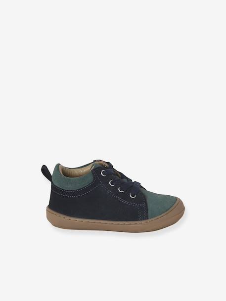 Soft Leather Lace-Up Boots, Designed for First Steps blue+camel+khaki+navy blue+set blue 