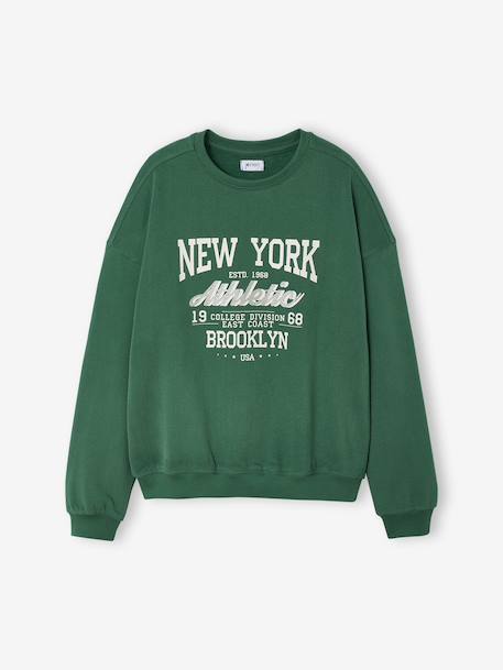 Sweatshirt with New York design for girls JONEN English green 