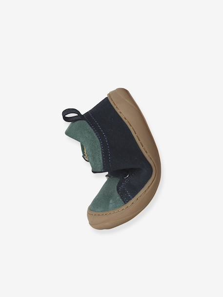 Soft Leather Lace-Up Boots, Designed for First Steps blue+camel+khaki+navy blue+set blue 