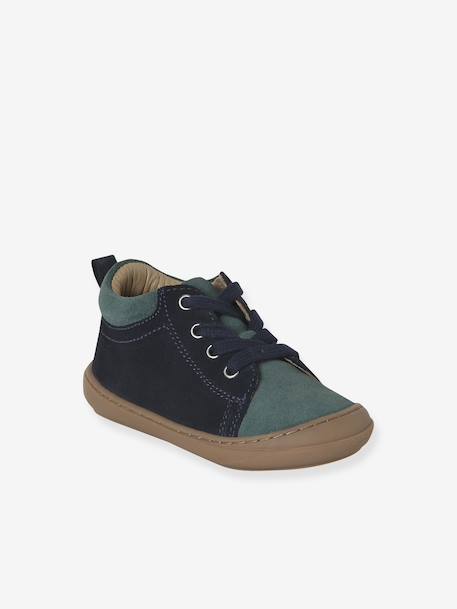 Soft Leather Lace-Up Boots, Designed for First Steps blue+camel+khaki+navy blue+set blue 