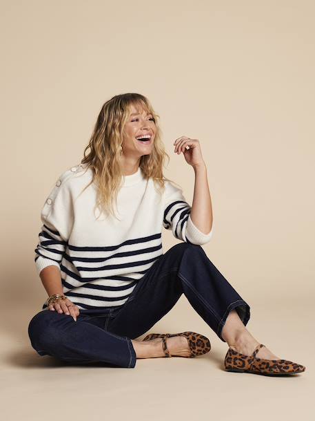 Striped Jumper for Maternity, ENVIE DE FRAISE ecru 
