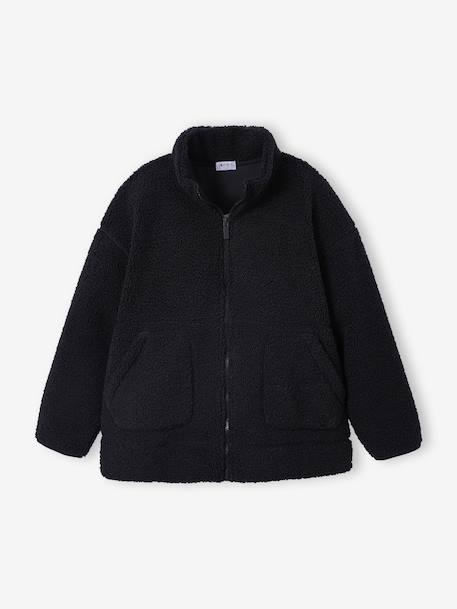 Long-Sleeved Sherpa Sweatshirt for Boys, JONEN anthracite 
