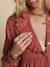 Cotton gauze nursing clothes dress by ENVIE DE FRAISE black+terracotta 
