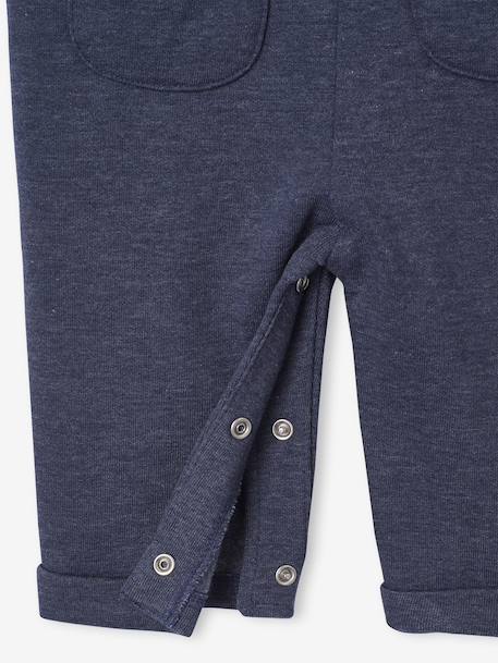 Fleece Dungarees for Newborns marl blue 