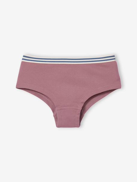 Pack of 5 plain girl's JONEN shorties ecru 