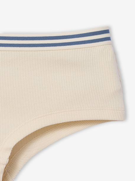 Pack of 5 plain girl's JONEN shorties ecru 