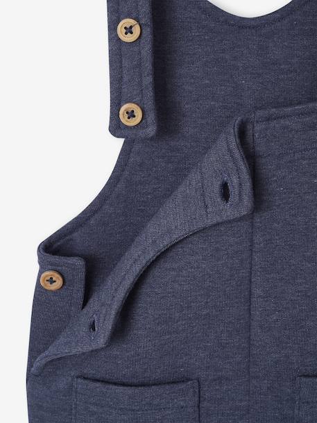 Fleece Dungarees for Newborns marl blue 