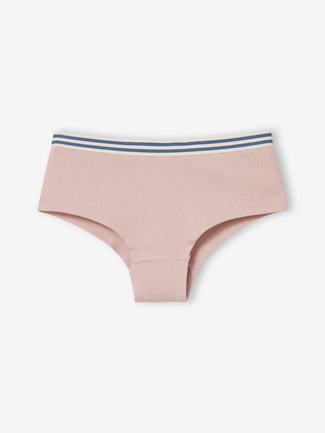 Pack of 5 plain girl's JONEN shorties ecru 