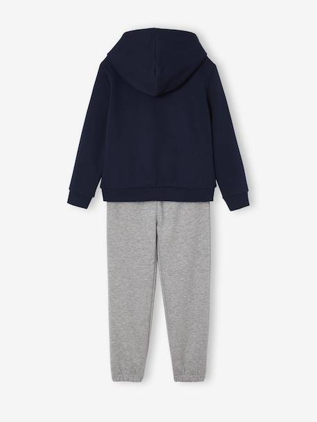 Hooded Sweatshirt & Joggers Sportswear Set for Girls navy blue 