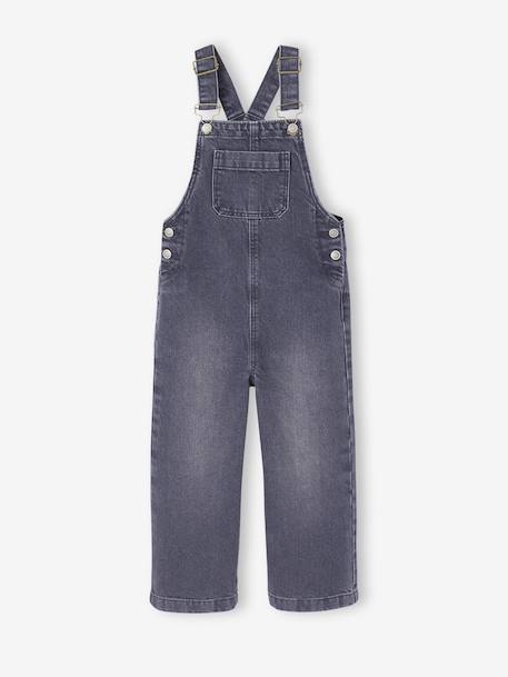 Wide-Leg Denim Dungarees for Girls black denim+denim grey+medium blue+stone 