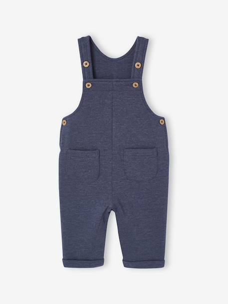 Fleece Dungarees for Newborns marl blue 