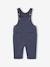 Fleece Dungarees for Newborns marl blue 