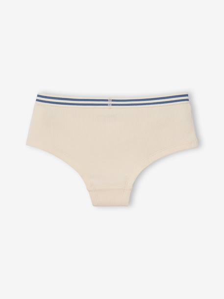 Pack of 5 plain girl's JONEN shorties ecru 