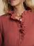 Cotton gauze nursing clothes dress by ENVIE DE FRAISE black+terracotta 