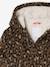 Leopard Print Wool Blend Hooded Coat for Girls brown 